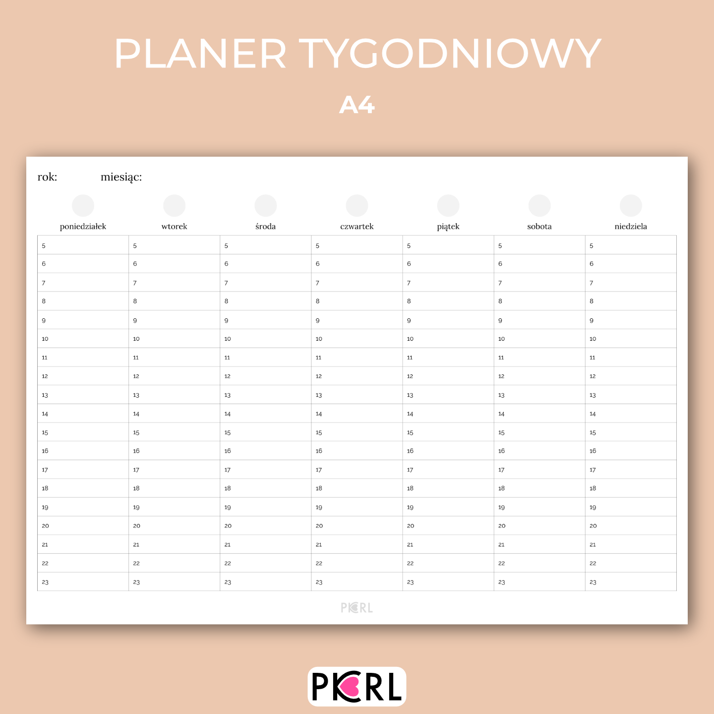 A4 planer tygodniowy - obrazek 1