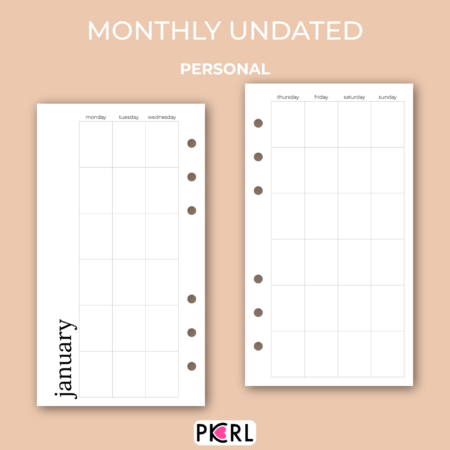 Personal monthly undated