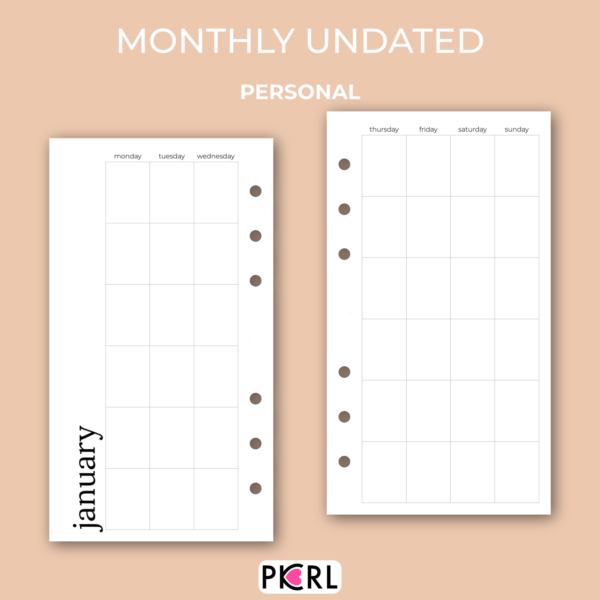 Personal monthly undated
